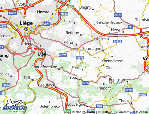 Carte MICHELIN Magnée - ViaMichelin