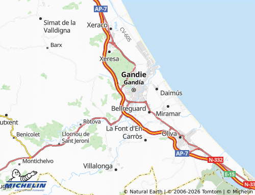Mappa MICHELIN Benirredrà - ViaMichelin