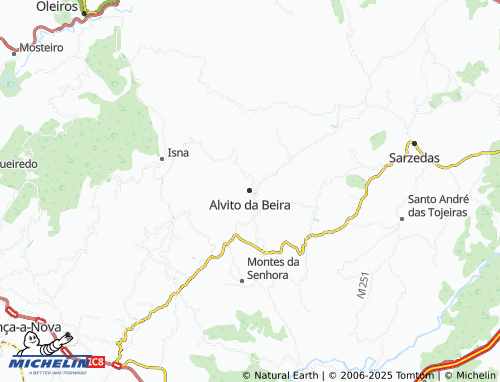 MICHELIN Alvito da Beira map - ViaMichelin