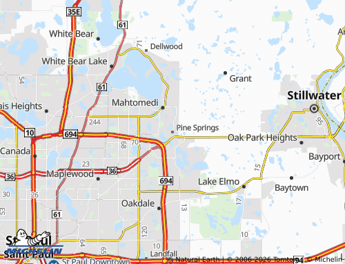 Mappa MICHELIN Pine Springs - ViaMichelin