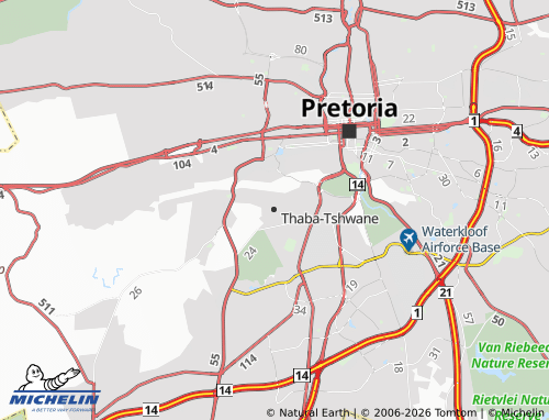 Mapa MICHELIN Thaba-Tshwane - ViaMichelin