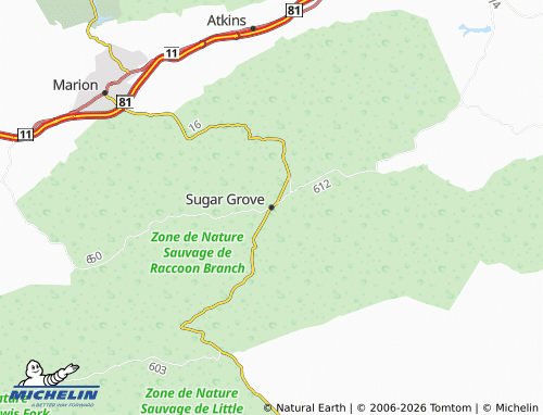 Mappa MICHELIN Sugar Grove - ViaMichelin