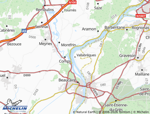 Mappa MICHELIN Vallabrègues - ViaMichelin