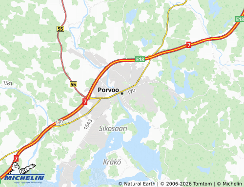 Kaart MICHELIN Porvoo - ViaMichelin