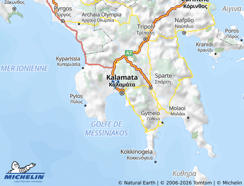 MICHELIN Messinia map - ViaMichelin