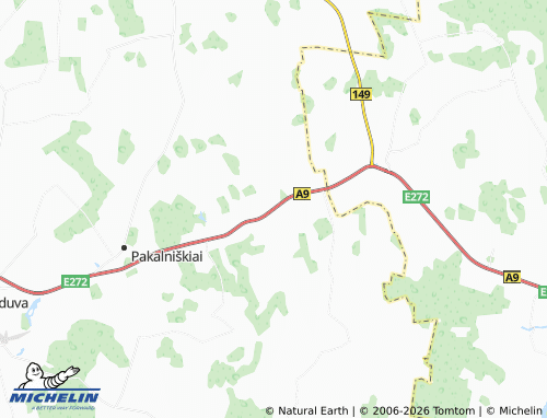 MICHELIN Pociūnai map - ViaMichelin