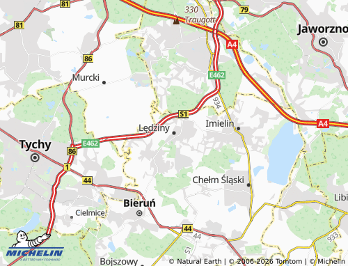 MICHELIN-Landkarte Lędziny - ViaMichelin