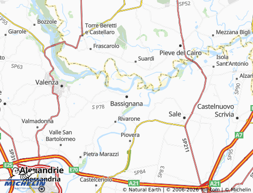MICHELIN Bassignana map - ViaMichelin