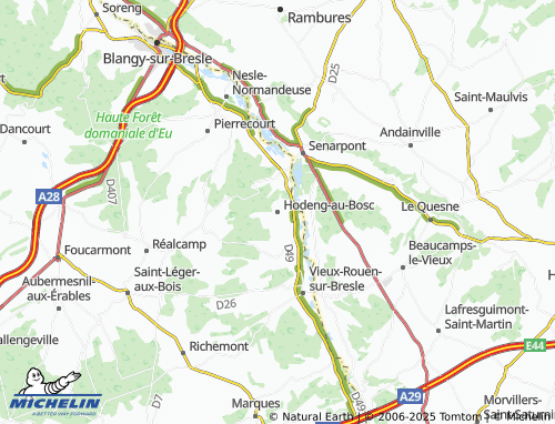 MICHELIN Hodeng-au-Bosc map - ViaMichelin