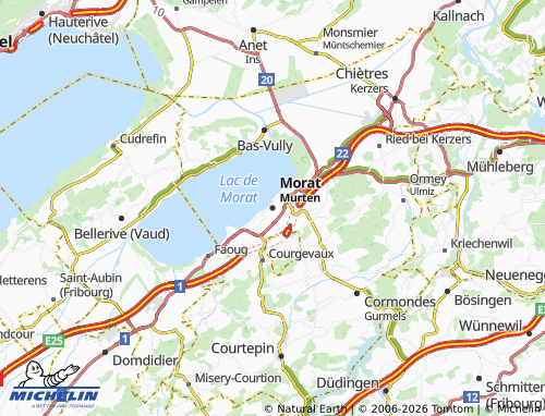 Carte MICHELIN Morat - ViaMichelin