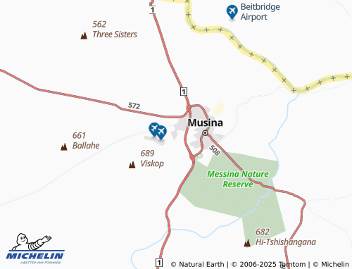 Kaart MICHELIN Musina Town - ViaMichelin