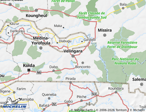Mappa MICHELIN Velingara - ViaMichelin