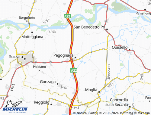Mappa MICHELIN Pegognaga - ViaMichelin