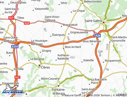 MICHELIN Bosc-le-Hard map - ViaMichelin
