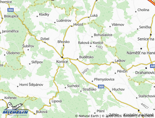 MICHELIN Budětsko map - ViaMichelin