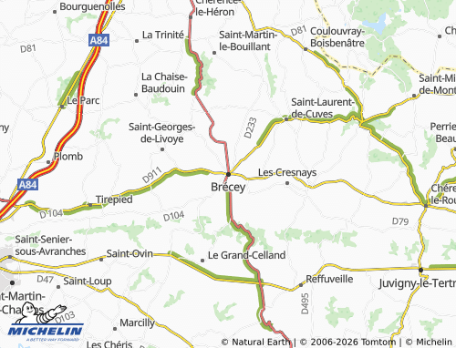 Mapa MICHELIN Brécey - ViaMichelin
