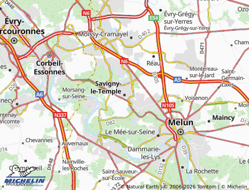 Carte MICHELIN Savigny-le-Temple - ViaMichelin