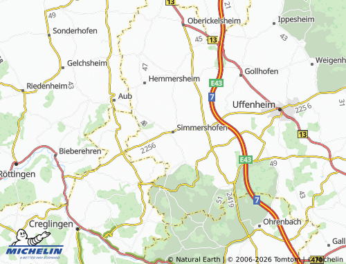 MICHELIN Simmershofen map - ViaMichelin