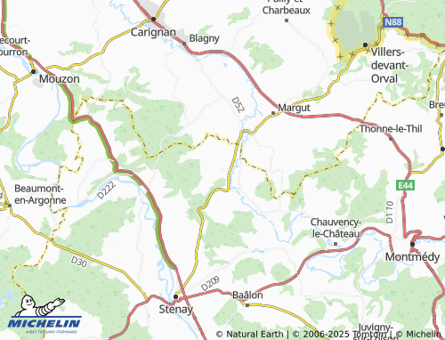 Carte MICHELIN Olizy-sur-Chiers - ViaMichelin