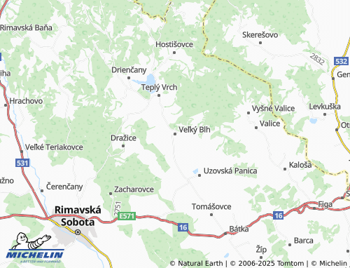 MICHELIN Veľký Blh map - ViaMichelin