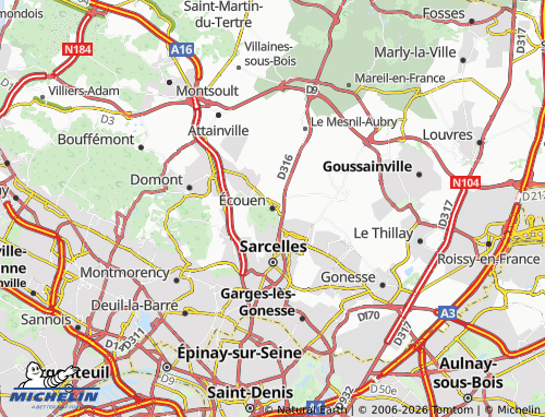 MICHELIN Écouen map - ViaMichelin
