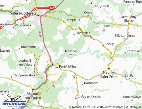 MICHELIN Troësnes map - ViaMichelin