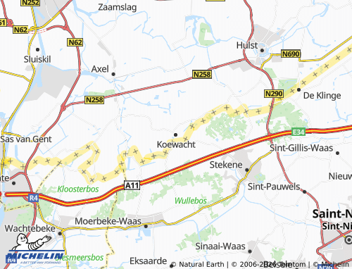 MICHELIN Koewacht map - ViaMichelin