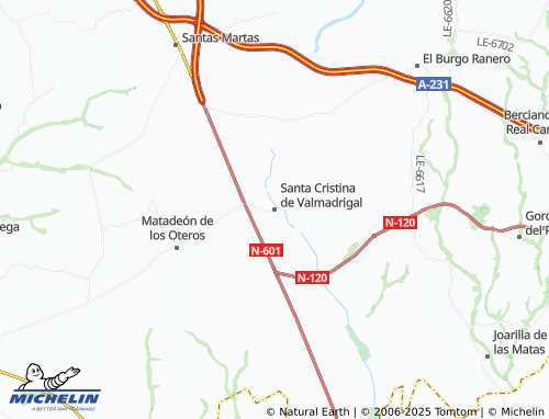 MICHELIN Santa Cristina de Valmadrigal map - ViaMichelin