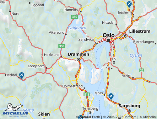 Carte MICHELIN Buskerud - ViaMichelin