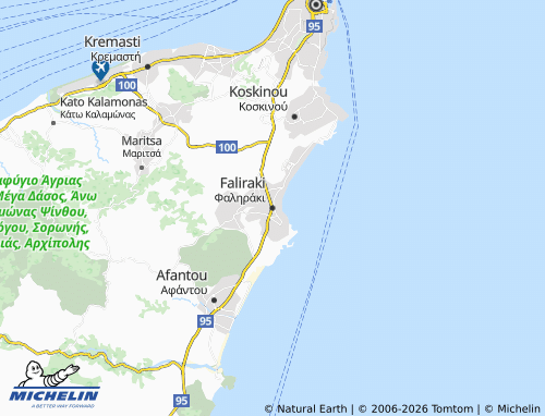 Carte MICHELIN Faliraki - ViaMichelin
