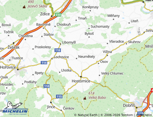 Mappa MICHELIN Neumětely - ViaMichelin