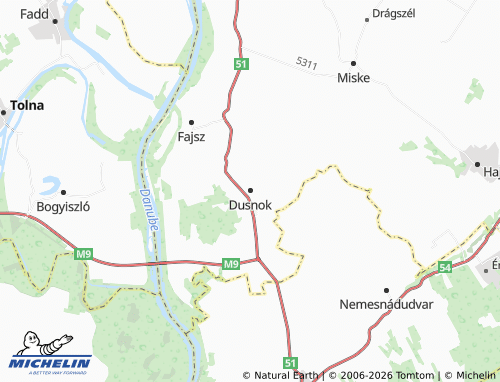MICHELIN Dusnok map - ViaMichelin
