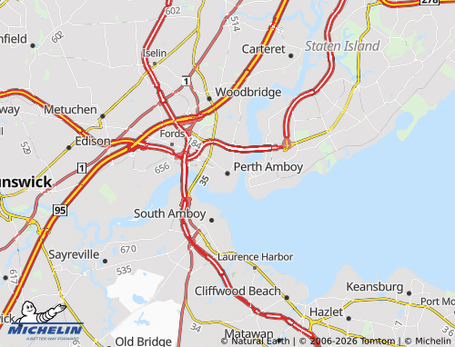 Mapa MICHELIN Perth Amboy - ViaMichelin
