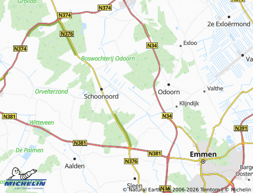 Mapa MICHELIN Odoornerveen - ViaMichelin