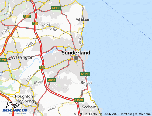 MICHELIN Sunderland map - ViaMichelin