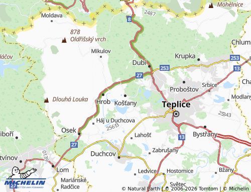 Mapa MICHELIN Košťany - ViaMichelin
