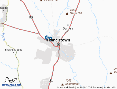 Mapa MICHELIN Francistown - ViaMichelin
