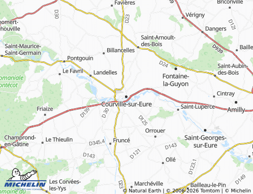 MICHELIN Courville-sur-Eure map - ViaMichelin