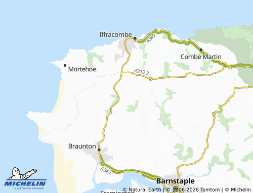 Carte MICHELIN West Down - ViaMichelin
