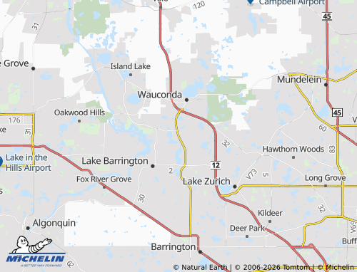 Mappa MICHELIN Tower Lakes - ViaMichelin