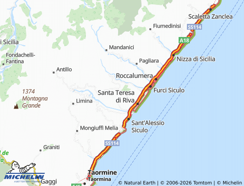 Carte MICHELIN Savoca - ViaMichelin