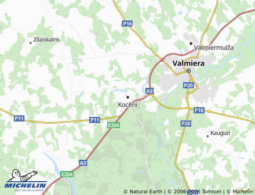 Mapa MICHELIN Kocēni - ViaMichelin