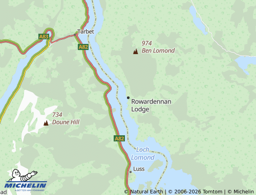Carte MICHELIN Rowardennan Lodge - ViaMichelin