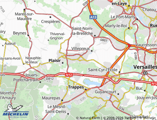 MICHELIN Les Clayes-sous-Bois map - ViaMichelin