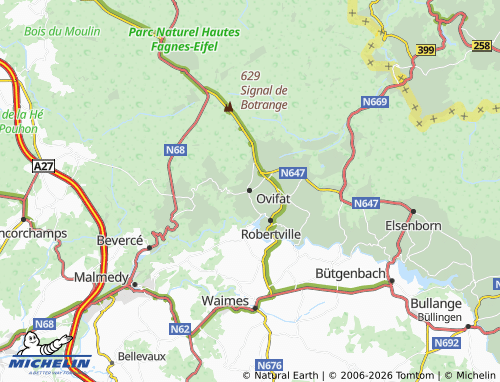 MICHELIN Ovifat map - ViaMichelin