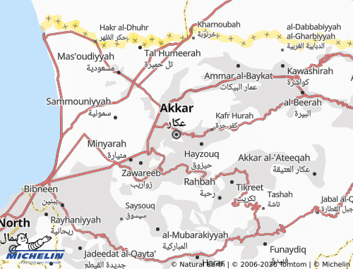 MICHELIN-Landkarte Akkar - ViaMichelin