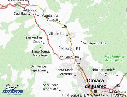 MICHELIN Guadalupe Etla map - ViaMichelin