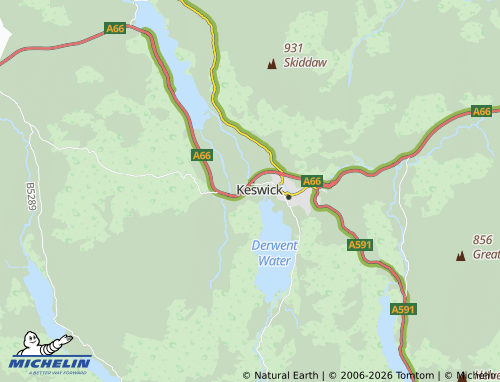 Carte MICHELIN Portinscale - ViaMichelin