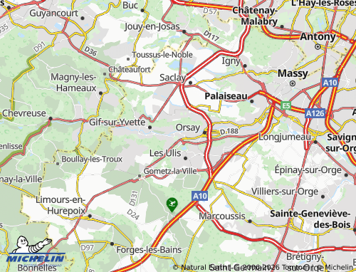 Mapa MICHELIN Bures-sur-Yvette - ViaMichelin