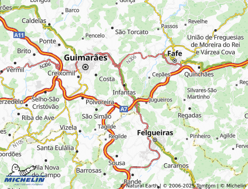 MICHELIN-Landkarte Cruz de Fareja - ViaMichelin